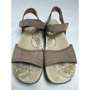 Merrell Hibiscus Dark‎ Earth Brown leather ankle strap comfort sandals Size 8